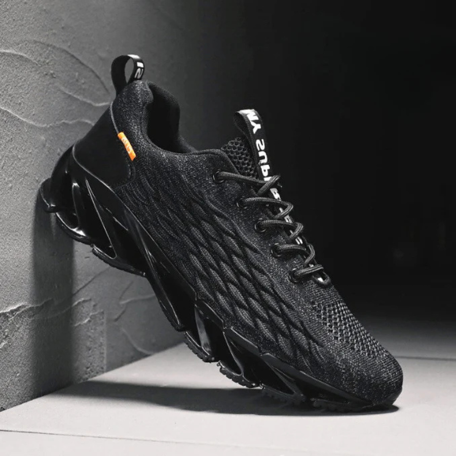 Herrsneakers med stickad ovandel och texturerad sula