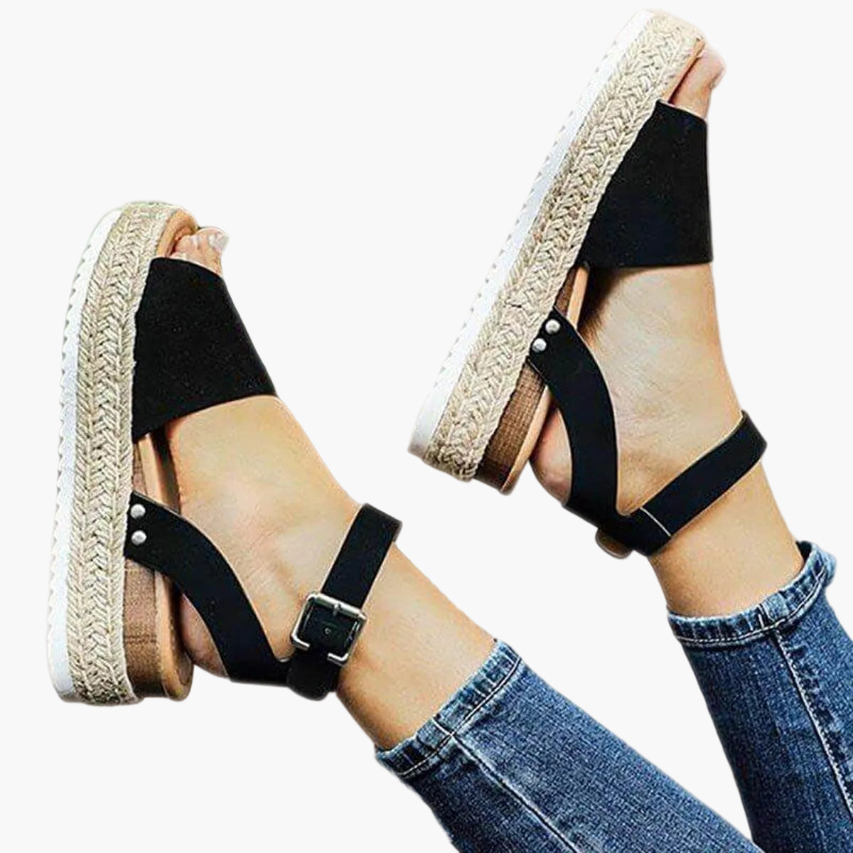 Dam Espadrille Plattformssandal – Trendiga Sommarsandaler för Vardag och Resa