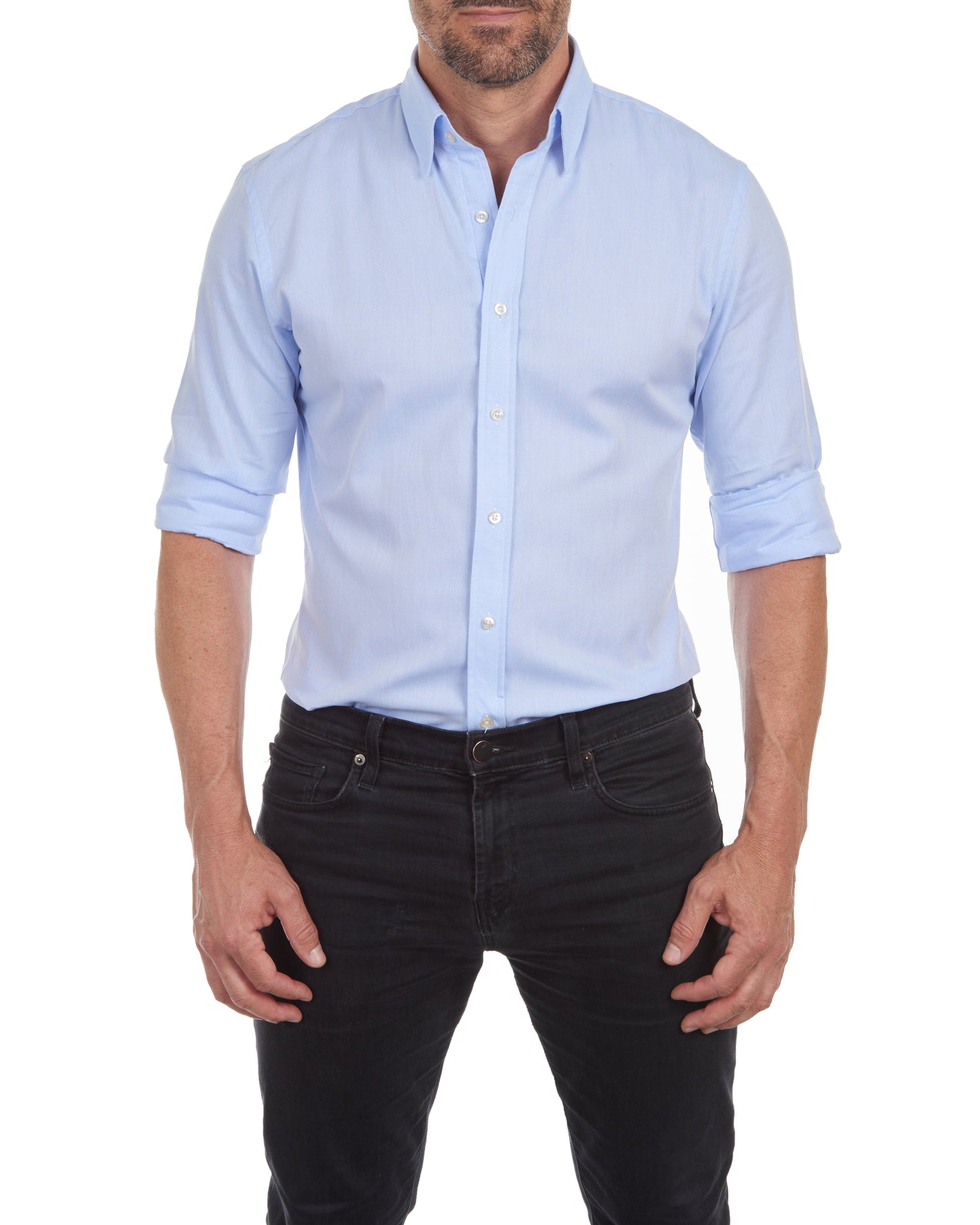 Herrskjorta Slim Fit med Dold Dragkedja – Modern och Elegant Skjortstil för Män