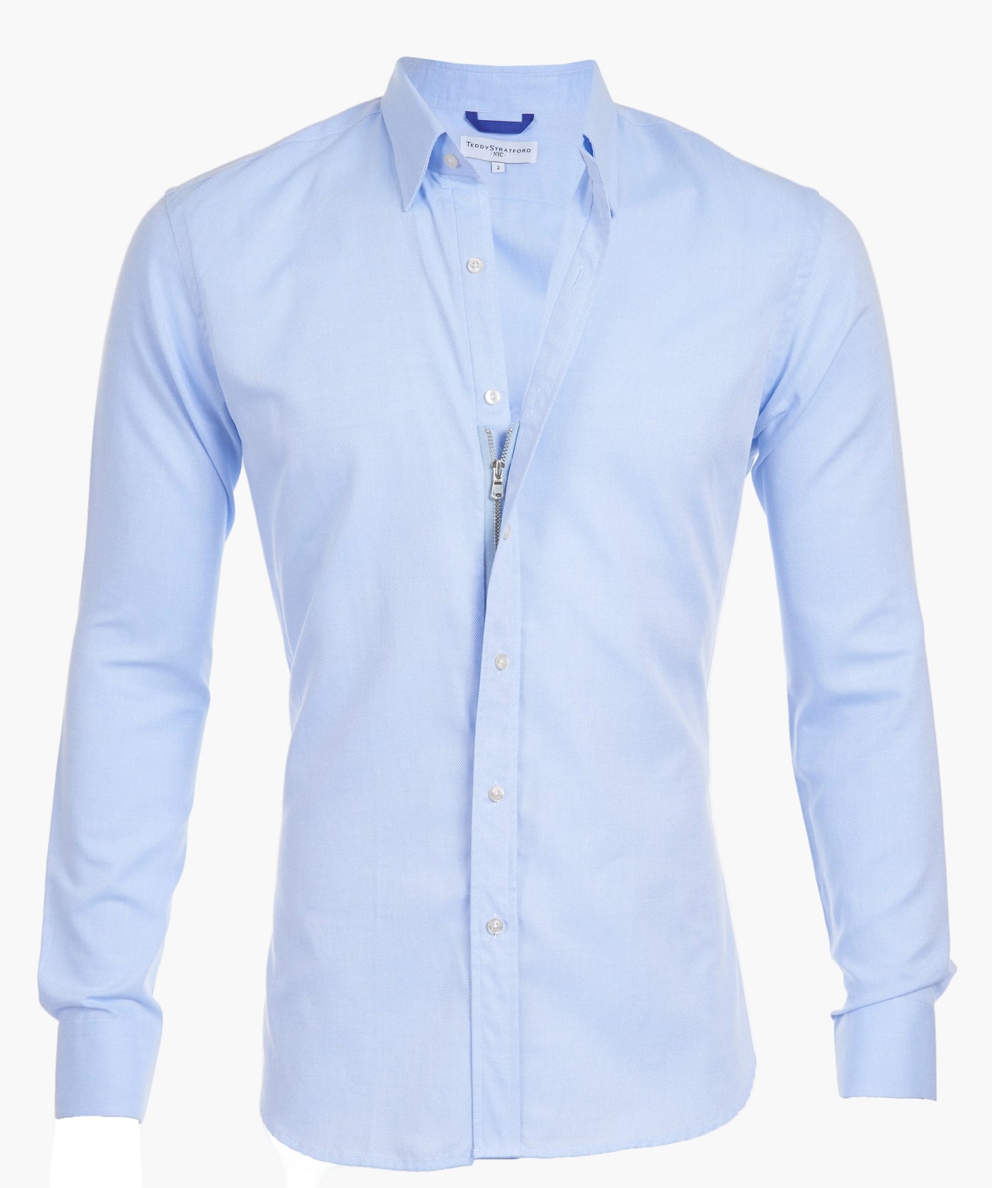 Herrskjorta Slim Fit med Dold Dragkedja – Modern och Elegant Skjortstil för Män