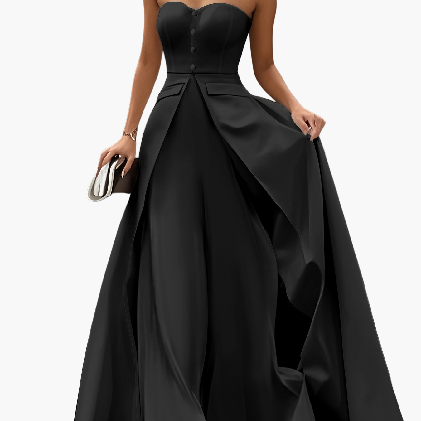 Dam Elegant Aftonklänning Bandeau Stil Fest och Gala