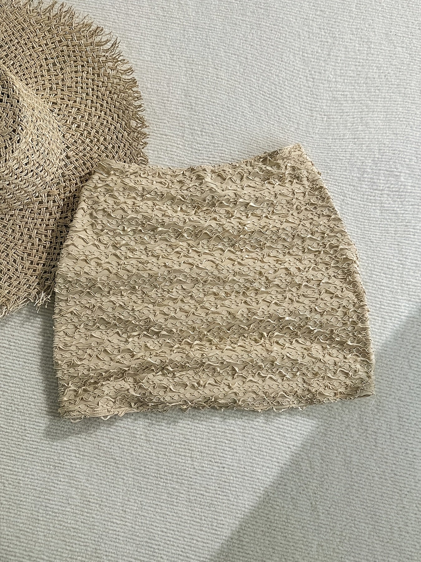 Dam Strandminikjol med Sjöstjärne-detaljer och Textur – Semester och Resortmode