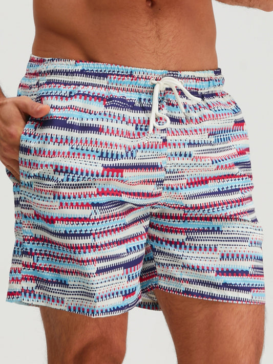 Herr Badshorts Sportig Design för Strand och Pool