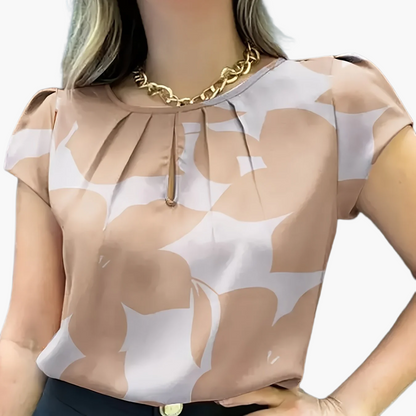 Dam Blus Kortärmad Elegant Kontorsstil Lös Passform