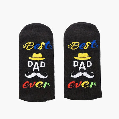 Herrstrumpor med text – Roliga presentstrumpor "Best Dad Ever" för pappa