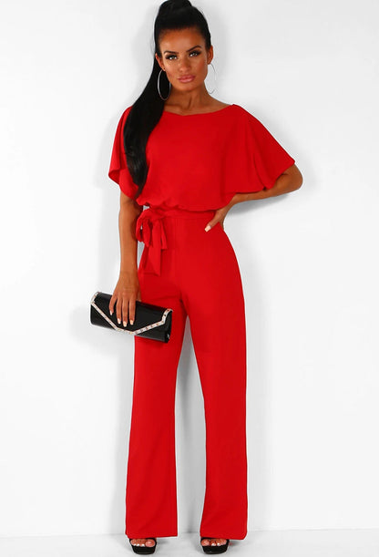 Jenny – Kortärmad Jumpsuit med Snörning i 7 Färger