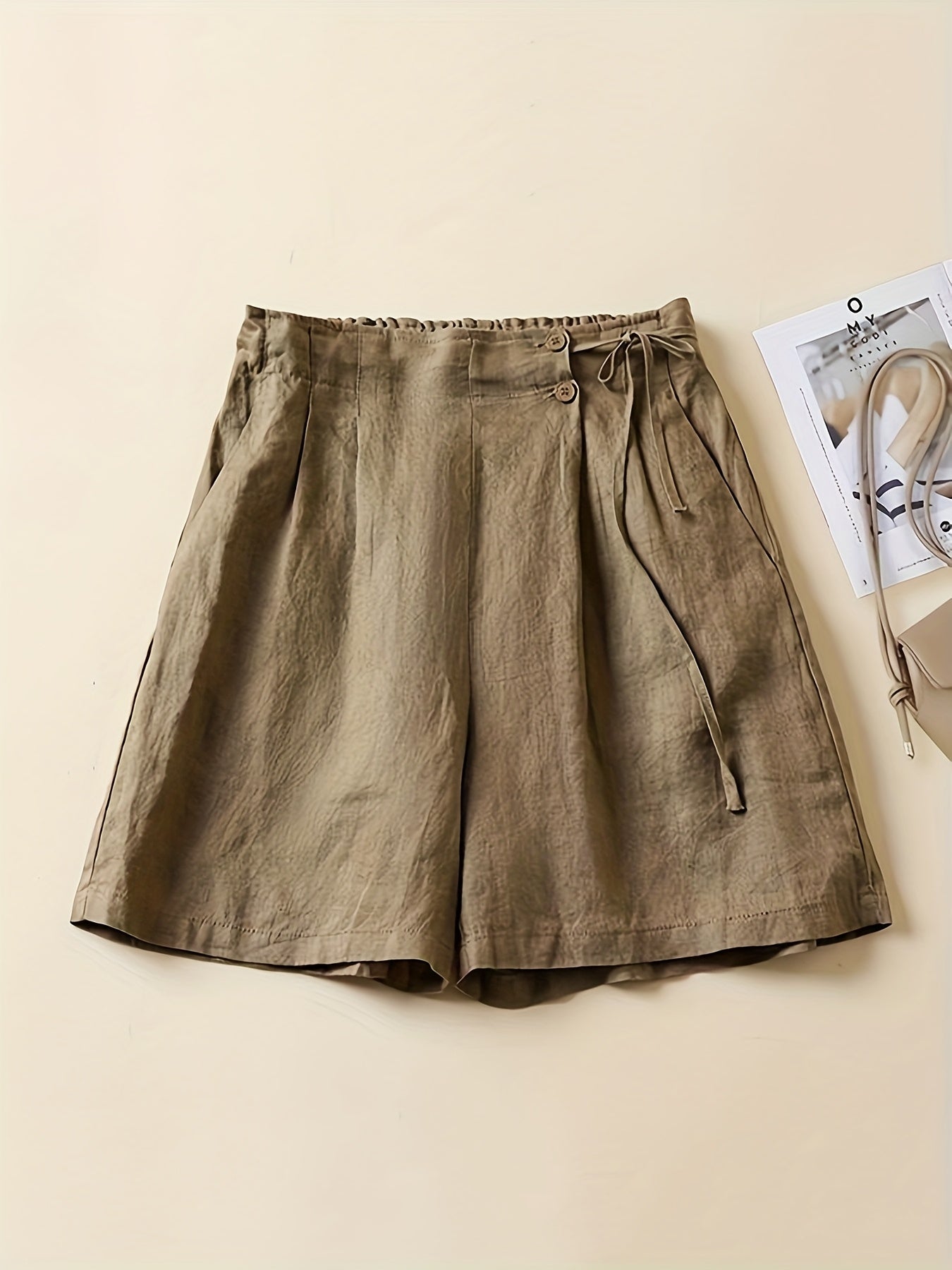 Dam Bermuda Shorts med Hög Midja och Avslappnad Passform – Perfekt för Sommarens Vardag
