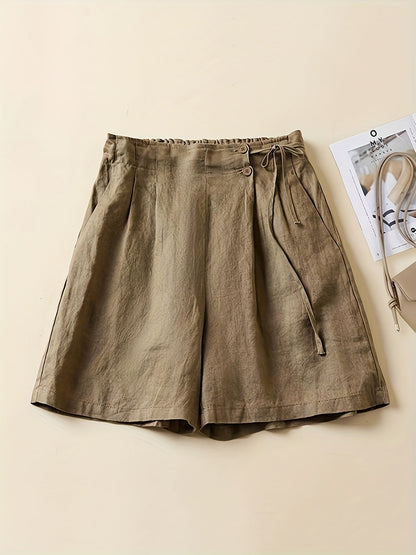 Dam Bermuda Shorts med Hög Midja och Avslappnad Passform – Perfekt för Sommarens Vardag
