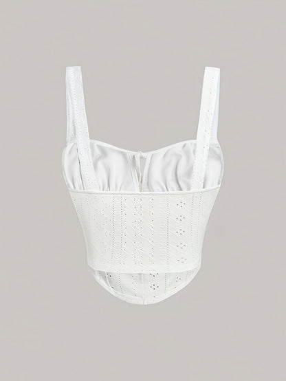 Dam Bustier Top med Knytning – Feminint och Trendigt Modeplagg för Vår och Sommar