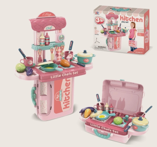Leksakskök 3-i-1 Little Chefs Set för Barn – Kökssats och Rollspel