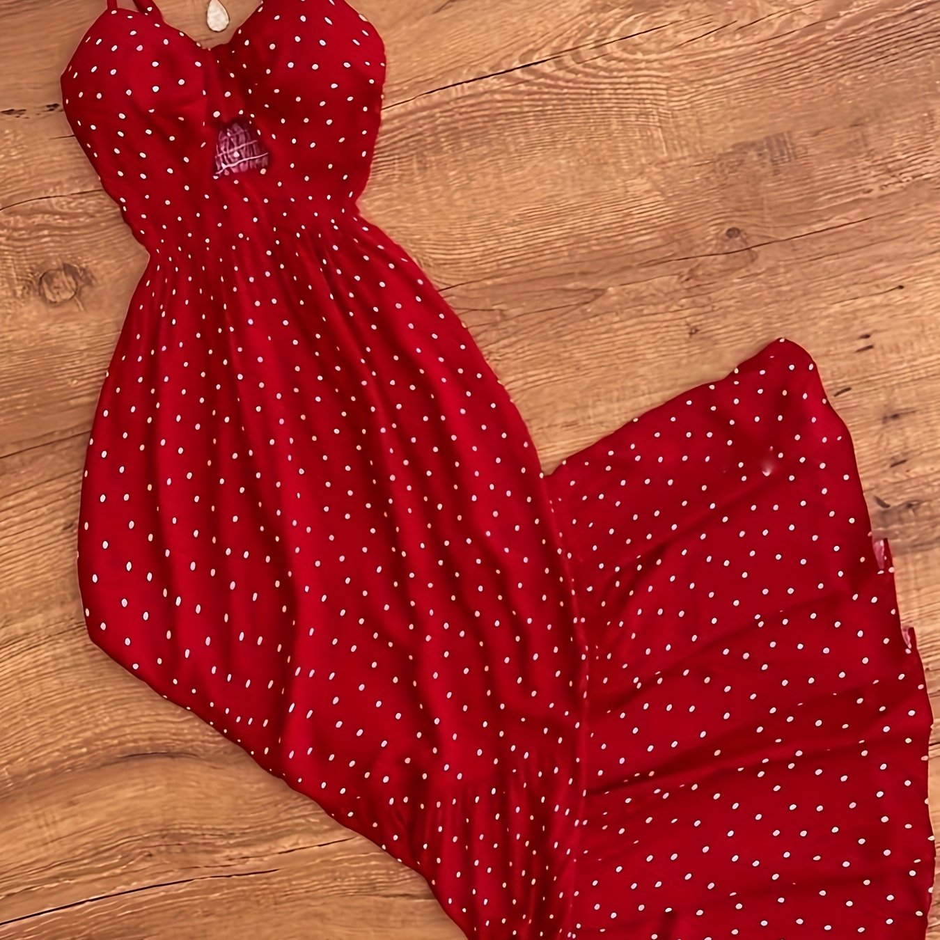 Dam Klänning Maxilång Prickig Elegant Sommarfest Vintage Stil