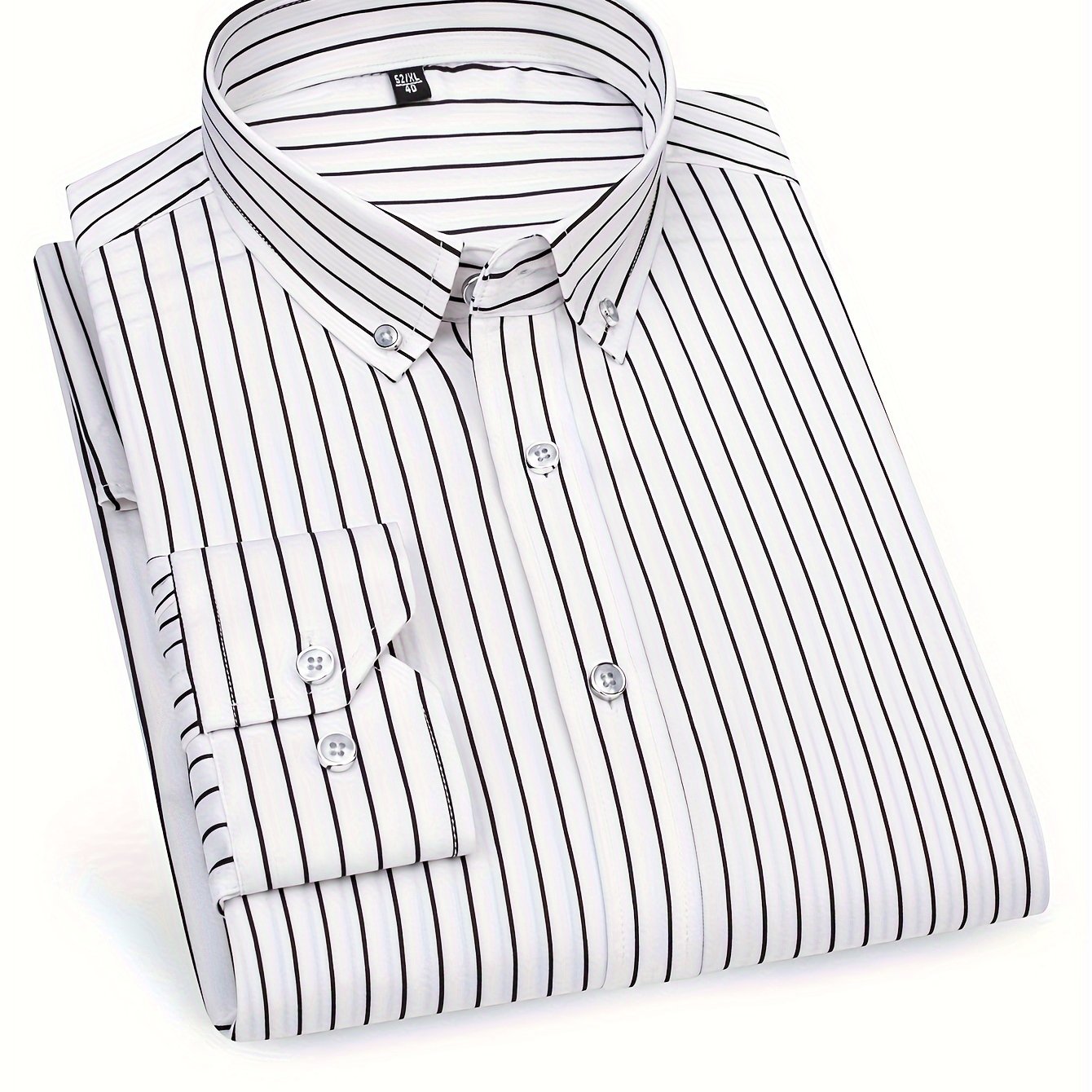 Herrskjorta Slim Fit Randig Stil för Vardagsbruk och Utekvällar