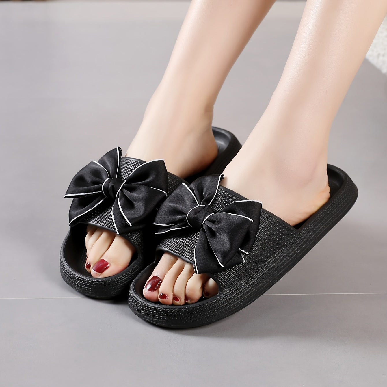 Damsandaler med Rosett – Eleganta Slides för Trädgård och Vardag