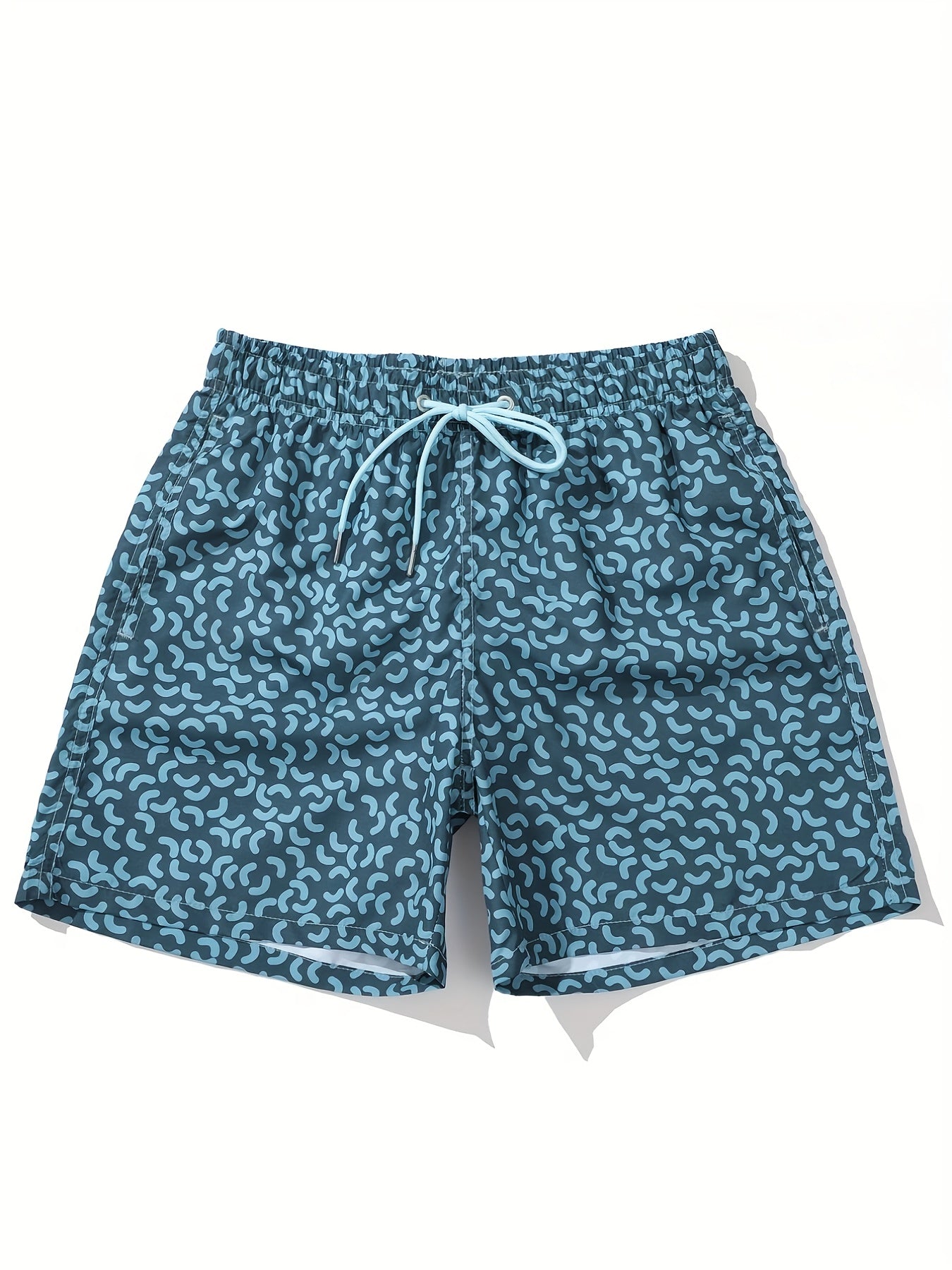 Herr Badshorts Sportig Stil med Snyggt Mönster – Perfekt för Strand och Pool