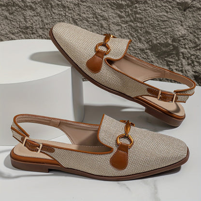 Damloafers med bakrem och spänne – Eleganta vardagsskor för sommar och fritid