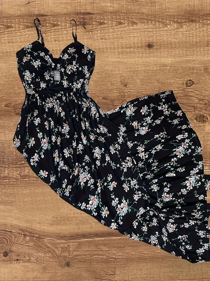 Dam Klänning Maxilång Prickig Elegant Sommarfest Vintage Stil