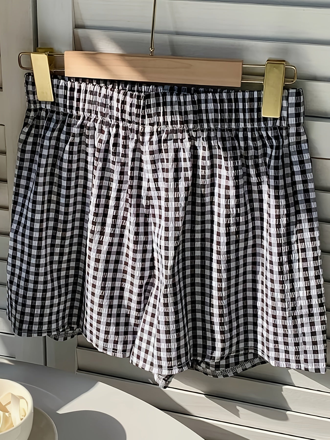 Damshorts med hög midja, randigt mönster, elegant sommarstil