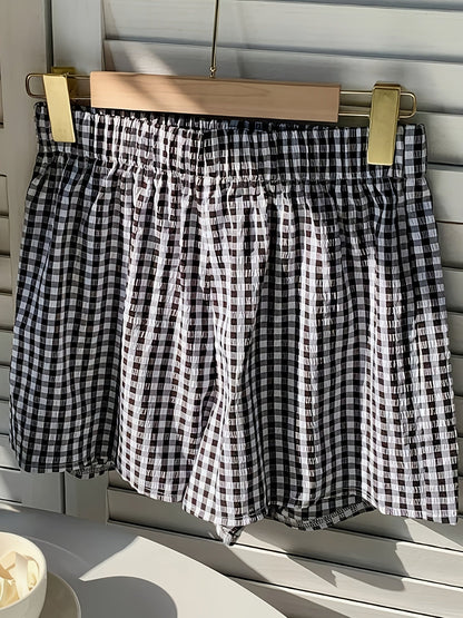 Damshorts med hög midja, randigt mönster, elegant sommarstil
