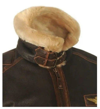 Herr Vintage Pilotjacka i Shearling Stil – Varmt och Tidlöst Ytterplagg för Vinter och Höst
