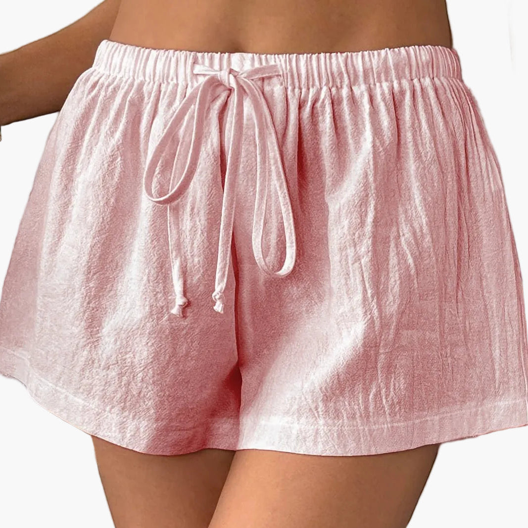 Damshorts med dragsko för vardag och sommar, avslappnad passform