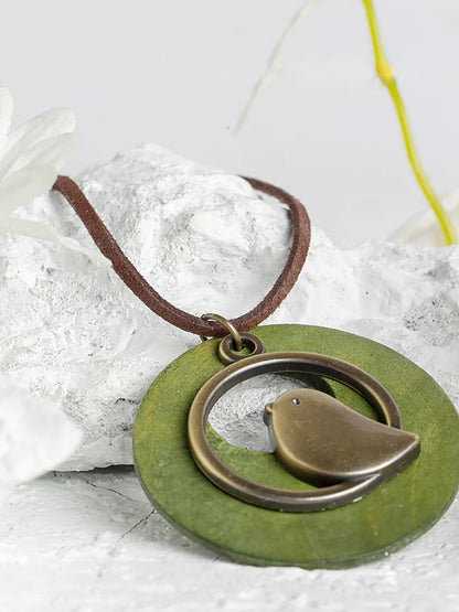Retro Halsband med Fågelmotiv – Unisex Accessoar för Fest och Vardag