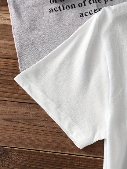 Dam T-shirt med vintage skeppstryck – casual nautisk stil