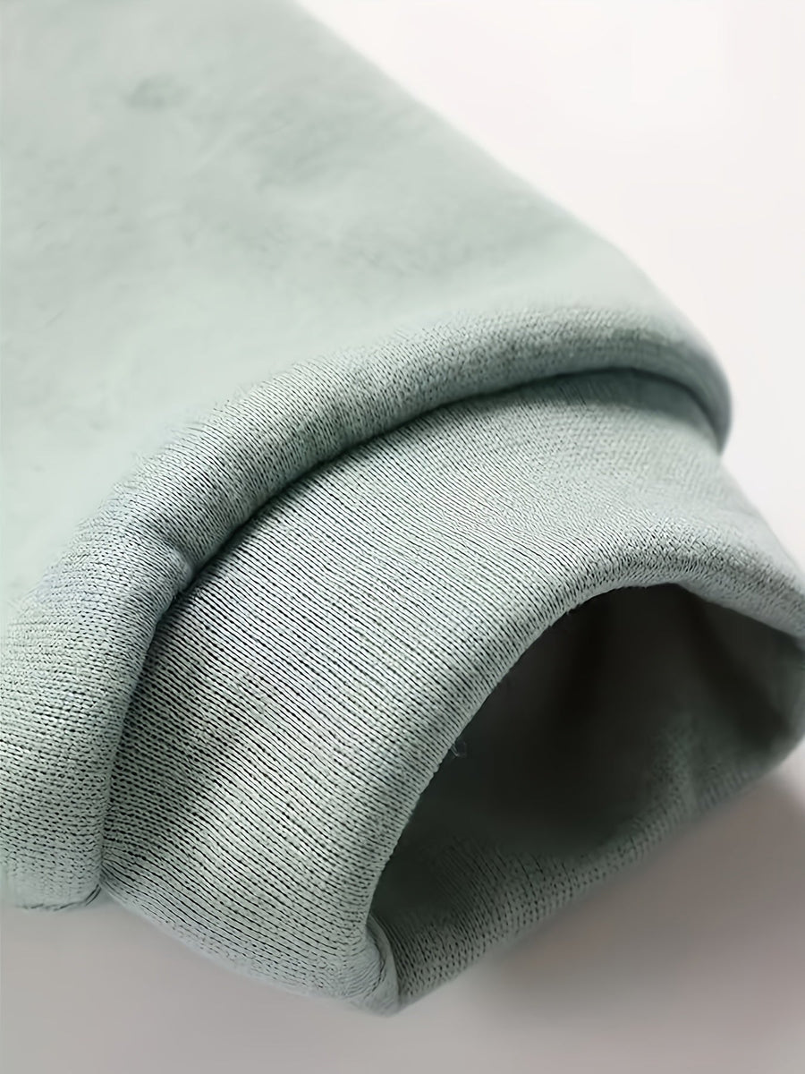 Damsweatshirt med halv dragkedja och hög krage, Salviagrön