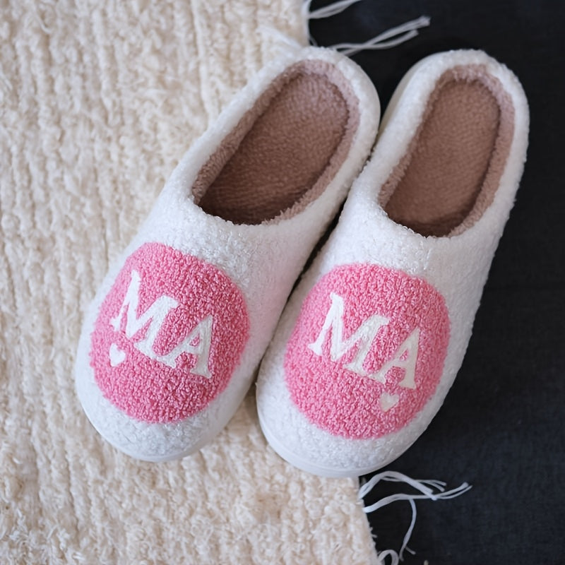 Damtofflor Slip-in Mjuk Spa-stil med MAMA-motiv – Perfekt Present för Mamma, Inomhus Fritid