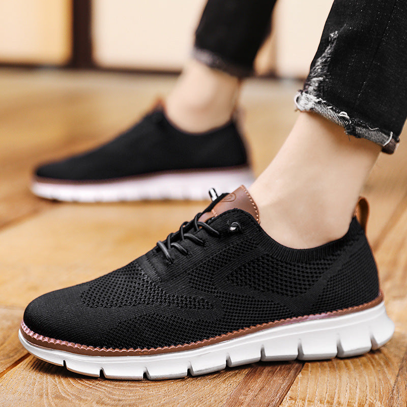 Herr Sneakers Stickad Lättviktsko för Vardag och Fritid