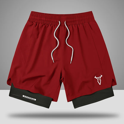 Herr Träningsshorts Sport Regular Fit med Fickor och Geometriskt Mönster