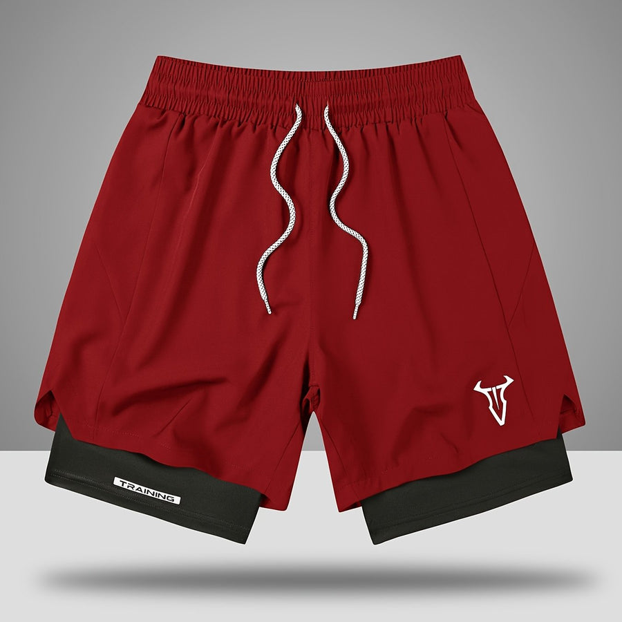 Herr Träningsshorts Sport Regular Fit med Fickor och Geometriskt Mönster