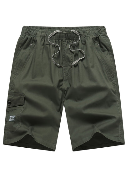 Herrarnas avslappnade cargoshorts med fickor för vardag och fritid