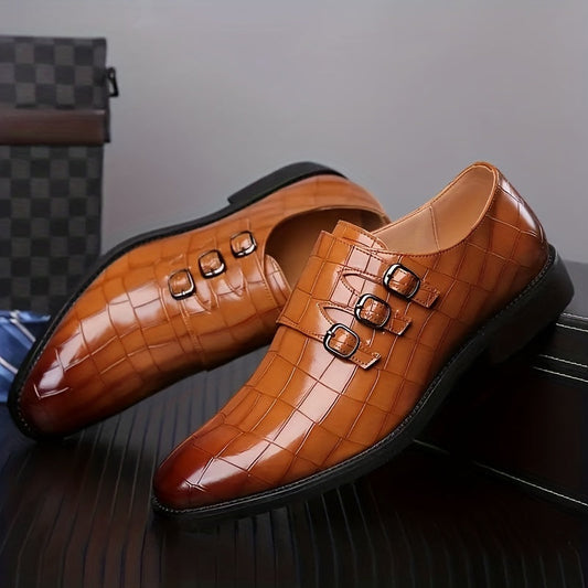 Herrskor Vintage Monk Strap Klädda Skor för Fest och Kontor