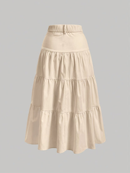 Dam Kjol A-linje Elegant Hög Midja Vår/Sommar