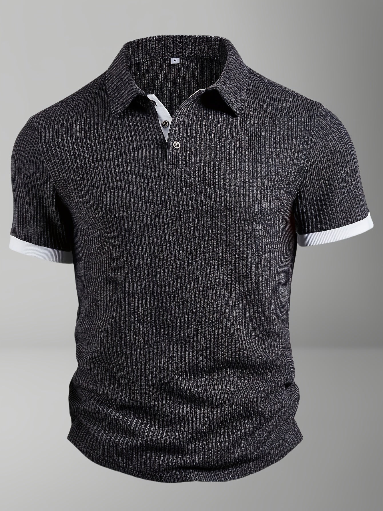 Herr Pikétröja Kortärmad Modern Textur Stil för Vardags- och Fritidsbruk