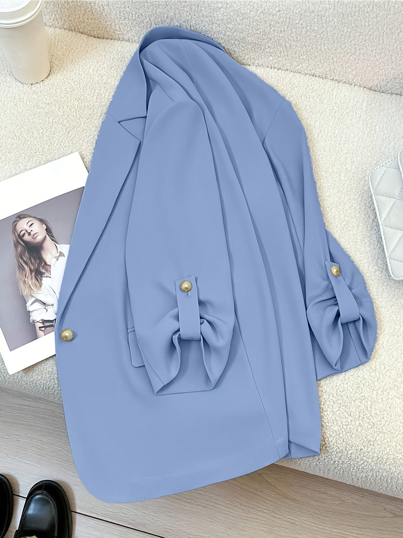 Dam Blazer Casual Vår/Sommar Kavaj med Enkelknäppning och Modern Design