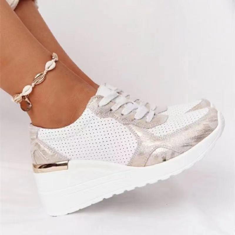 Dam Sneakers Plattform Trendiga Komfortskor för Vardagsbruk och Mode
