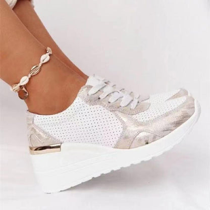 Dam Sneakers Plattform Trendiga Komfortskor för Vardagsbruk och Mode
