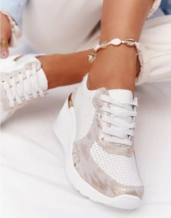 Dam Sneakers Plattform Trendiga Komfortskor för Vardagsbruk och Mode