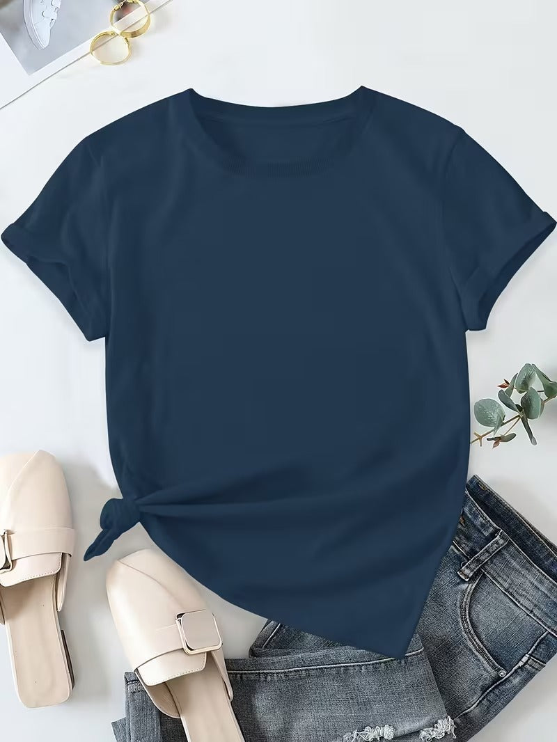 Dam T-shirt i avslappnad stil för vardagsbruk och fritid