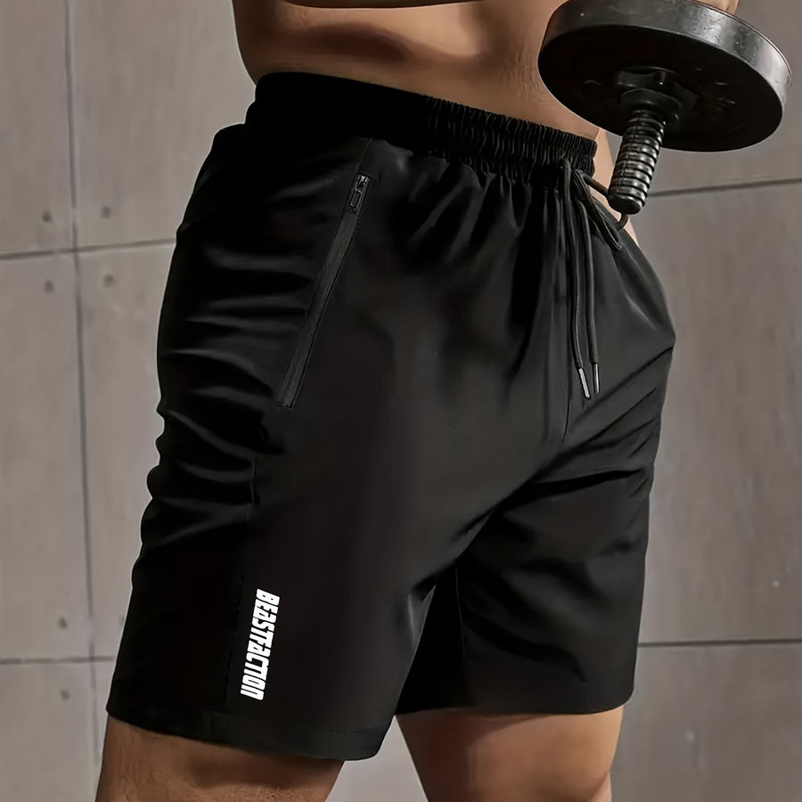 Herr Träningsshorts med dragkedjeficka – Sportiga Gymshorts för Träning & Fitness