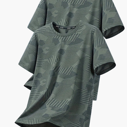 Herr T-shirt Set – Avslappnad Tropisk Stil, Perfekt för Vardagsbruk och Semester
