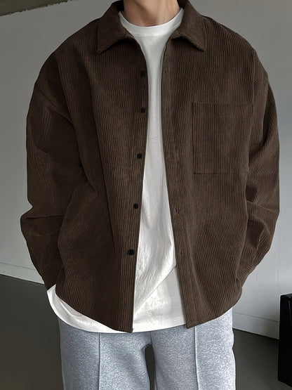 Herr Skjorta Oversize Avslappnad Stil – Perfekt För Vardagsbruk och Streetwear