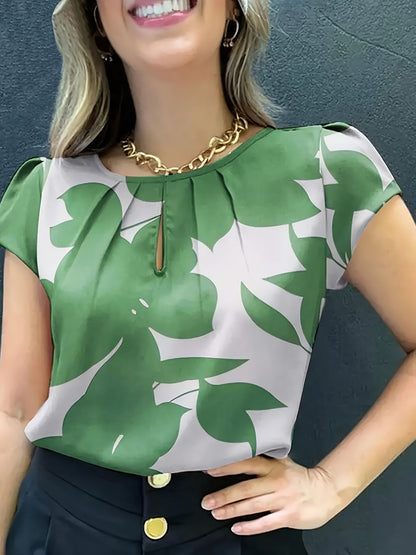 Dam Blus Kortärmad Elegant Kontorsstil Lös Passform