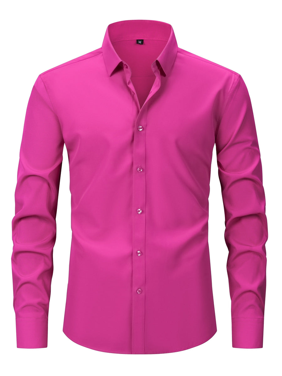 Herrskjorta Elegant Slim Fit Långärmad för Vardagsbruk och Fest