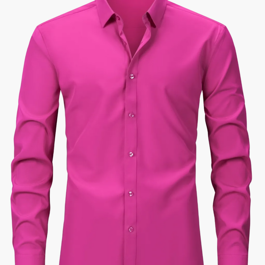 Herrskjorta Elegant Slim Fit Långärmad för Vardagsbruk och Fest