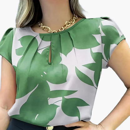 Dam Blus Kortärmad Elegant Kontorsstil Lös Passform