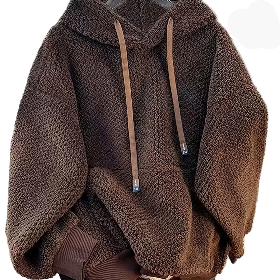Unisex teddyfleece hoodie med dragsko och magficka