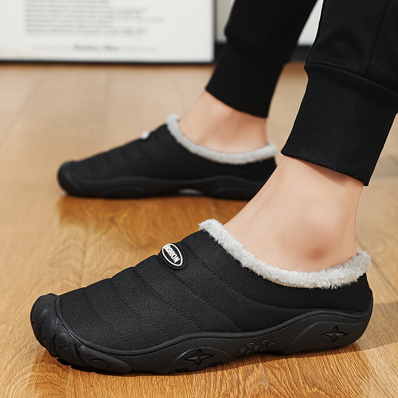 Unisex Mjuka Fodrade Tofflor med Quiltat Yttermaterial och Greppvänlig Sula