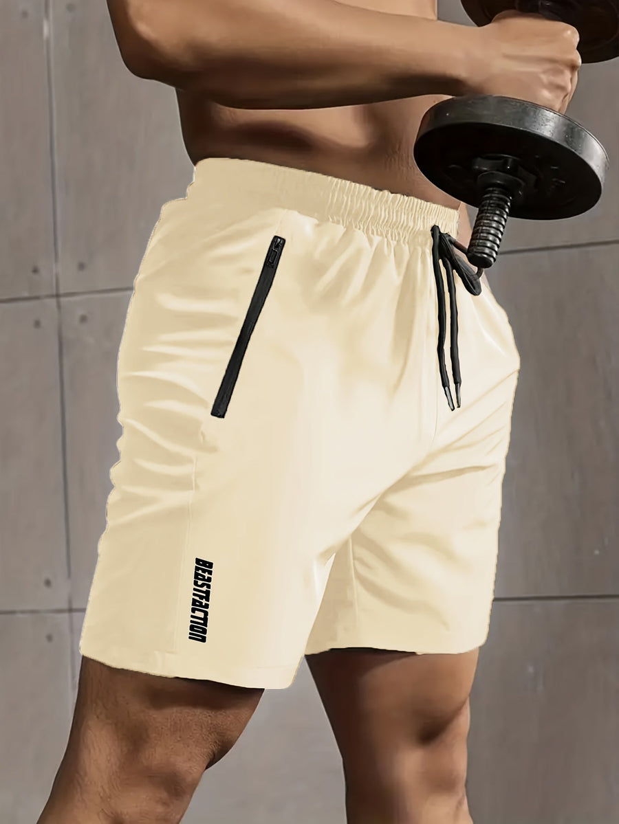 Herr Träningsshorts med dragkedjeficka – Sportiga Gymshorts för Träning & Fitness